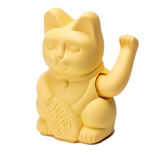 Pureday Figura Decorativa Winkekatze-Japonesa Lucky Cat-plástico-Altura sobre 16 cm - Amarillo