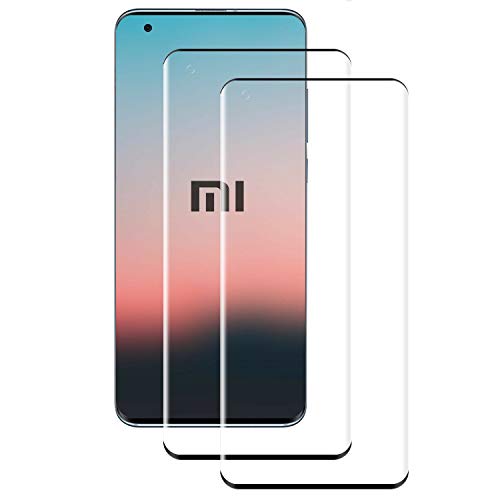 PUUDUU Cristal Templado para Xiaomi Mi 10/Mi 10 Pro, [2 Piezas] Cobertura Completa, Resistente a Los Arañazos, Sin Burbujas, Película Protectora de Vidrio Templado para Mi 10/Mi 10 Pro