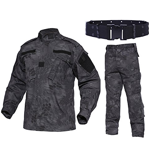 QMFIVE Tactical Typhon Kryptek Hombres BDU Combat Camiseta de Chaqueta y Pantalones Traje Woodland Camo para Juego de Guerra Ejército Militar Paintball Airsoft Tiro QMFIVE Tactical Typhon Kryptek Hombres BDU Combat Camiseta de Chaqueta y Pantalones Traje Woodland Camo para Juego de Guerra Ejército Militar Paintball Airsoft Tiro