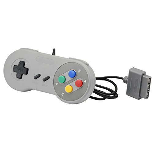 QUMOX Controlador de 16 bits para Super Nintendo SNES Consola Control Pad Gamepad