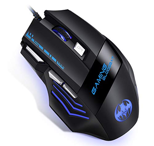 Ratón Gaming[7200DPI]QueenDer Ratón para Juegos Wired Profesional Cable DPI Ajustable 7 Botones Gaming Mouse Compatible con PC Computadora Portátil Windows2000/7/8/10/XP/Vista/Me