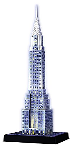 Ravensburger - Chrysler Building edición Nocturna, Puzzle 3D con 216 Piezas y Accesorios (125951)