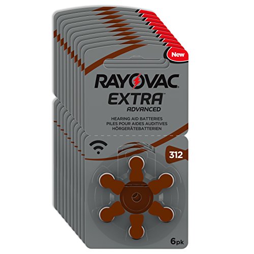 Rayovac Extra Advanced - 60 pilas con tecnología Active Core 312, la última generación de pilas para audífonos