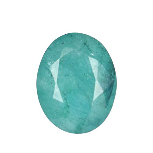 Real Gems 6.00 CTS Certificado de Piedras Preciosas Sueltas de Esmeralda 100% Natural, Piedra de Talla facetada Verde Esmeralda de Corte Ovalado