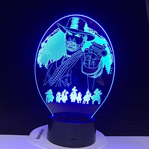 Red Dead Redemption Juego De DecoracióN De 2 Dormitorios Usb Luz De Noche Lamparas Regalo De Navidad Accesorios De DecoracióN Del Hogar Luz Led 3d Dropship 7 Colores Aw-3092