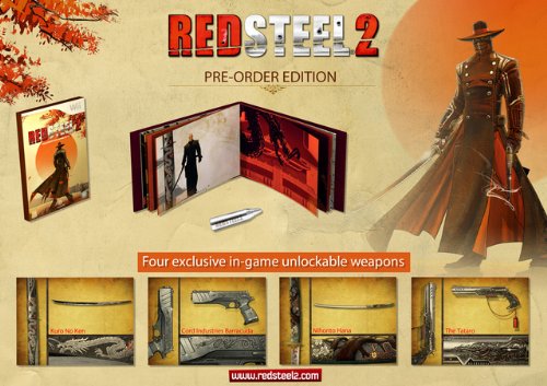 red steel 2 wii exclusive pre-order pack game not inc (gun and sword add ons) [Importación Inglesa]