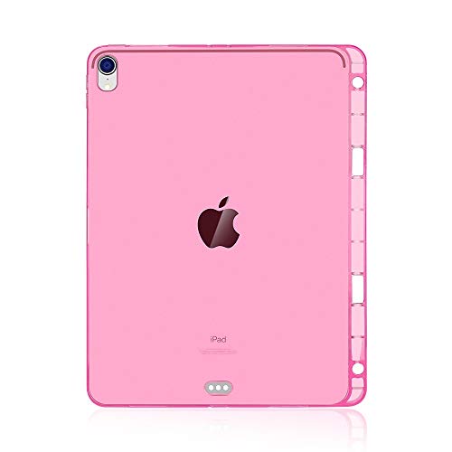 Reemplazo extraíble Caso altamente protectora transparente TPU for iPad Pro 12,9 pulgadas (2018), con la pluma de accesorios Slot (Color : Pink)
