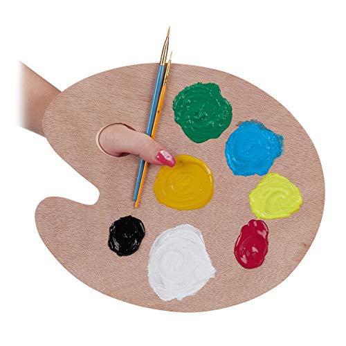 Relaxdays, Marrón, 0,4 x 30,5 x 25 cm Paleta Pintura de Mezclas con Orificio para Pulgar, Madera Relaxdays, Marrón, 0,4 x 30,5 x 25 cm Paleta Pintura de Mezclas con Orificio para Pulgar, Madera
