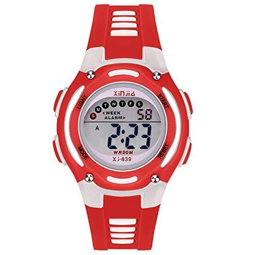 Reloj Digital para Niña Niño,Chicos Chicas Impermeabl Deportes al Aire Libre LED Multifuncionales Relojes de Pulsera con Alarma (Rojo) Reloj Digital para Niña Niño,Chicos Chicas Impermeabl Deportes al Aire Libre LED Multifuncionales Relojes de Pulsera con Alarma (Rojo)