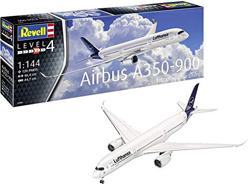 Revell GmbH Revell 03881 3881 1:144 Airbus A350-900 Lufthansa New Livery - Kit de Modelos de plástico, Multicolor, 1/144 Revell GmbH Revell 03881 3881 1:144 Airbus A350-900 Lufthansa New Livery - Kit de Modelos de plástico, Multicolor, 1/144