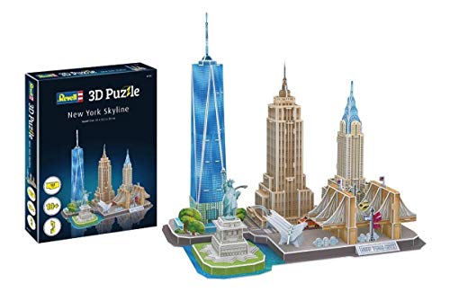 Revell- Skyline Horizonte de New York, Altura 42,0cm 3D Puzzle, Multicolor (00142)