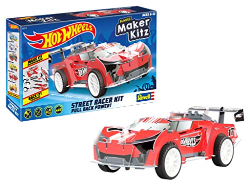 Revell- Super Blitzen, Spielzeugauto 1:32 mit Sprungschanze Maker Kitz – Montar y Conducir, con Motor retráctil (Pull Back), Color Rojo (50315)