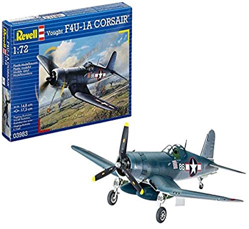 Revell- Vought F4U-1D Corsair Modelo de Aviación, Escala 1:72, 14,8 cm (03983) Revell- Vought F4U-1D Corsair Modelo de Aviación, Escala 1:72, 14,8 cm (03983)