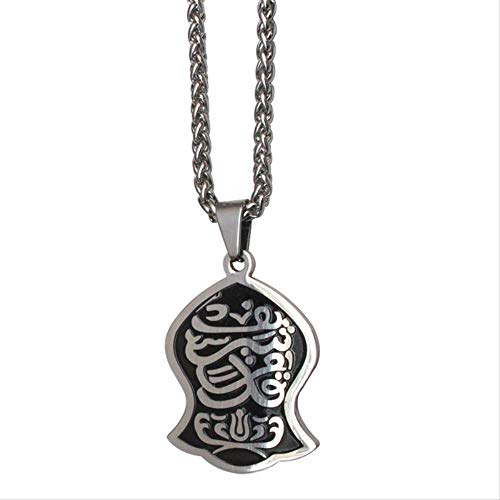 Revilium Collar con Colgante De Acero Inoxidable Musulmán Muhammad Nalayn, Nalayn Es La Sandalia del Profeta Mahoma, Joyería Islámica De 60 Cm