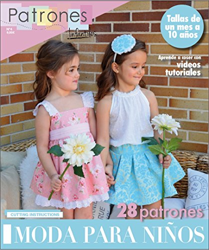 Revista patrones de costura infantil, nº 4. Moda Primavera-verano, 28 modelos de patrones con tutoriales en vídeo (youtube), " niña, niño, bebé" Sewing instructions in English.