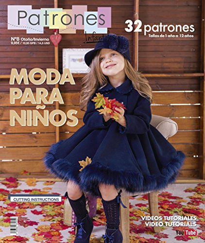 Revista Patrones Infantiles Nº 8 - Patrones De Costura Infantil - Moda Otoño Invierno, 32 Modelos Patrones Niña, Niño y Bebé