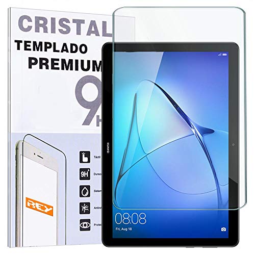 REY Protector de Pantalla para Huawei MEDIAPAD T5 10.1", Cristal Vidrio Templado Premium, Táblet