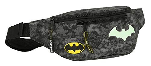 Riñonera con Bolsillo Exterior de Batman Night, 230x90x120mm, Gris/Negro Riñonera con Bolsillo Exterior de Batman Night, 230x90x120mm, Gris/Negro