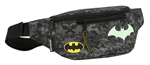 Riñonera con Bolsillo Exterior de Batman Night, 230x90x120mm, Gris/Negro