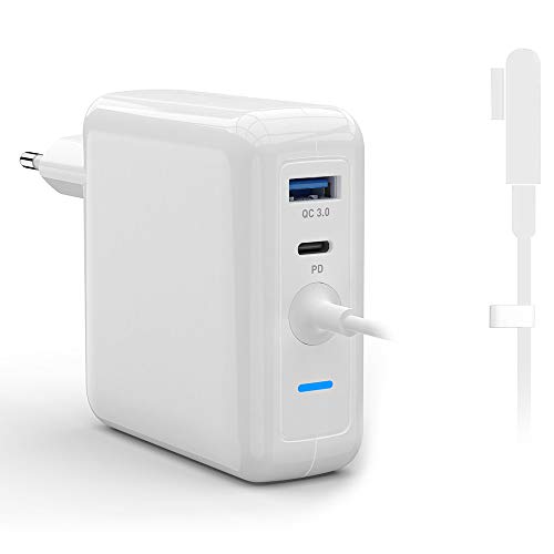 Rocketek Cargador Mac Book Pro 60W 1 L Tip + Cargador USB C 18W Suministro energía + 18W USB-A QC3.0 Cargador, Fuente alimentación USB C PD para Mac Book Pro Pad Pro, Phone, Galaxy y más Rocketek Cargador Mac Book Pro 60W 1 L Tip + Cargador USB C 18W Suministro energía + 18W USB-A QC3.0 Cargador, Fuente alimentación USB C PD para Mac Book Pro Pad Pro, Phone, Galaxy y más
