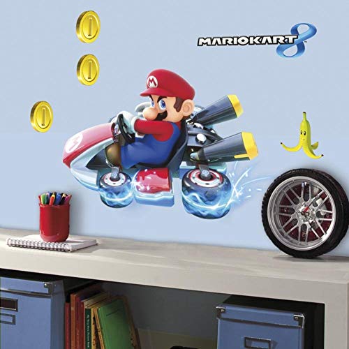 RoomMates RM-Mario Kart 8 Calcomanía para Paredes, PVC, Verschieden, 49x13x2.5 cm