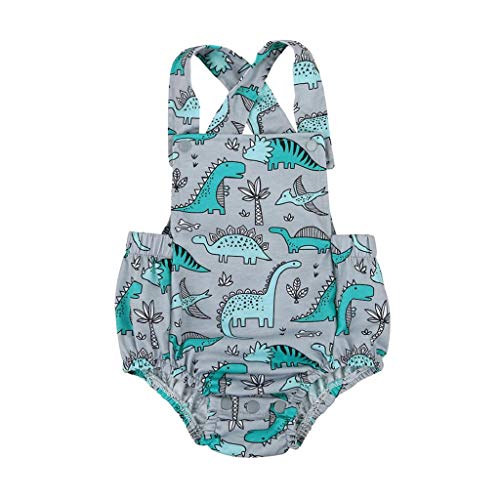 Ropa Bebe Niña Verano 2019 SHOBDW Unisex Mono Bebé Peleles para Recien Nacido Dinosaurio Fotografía Prop Espalda Abierta Conjuntos Bebé Niño(Gris,24 Meses)