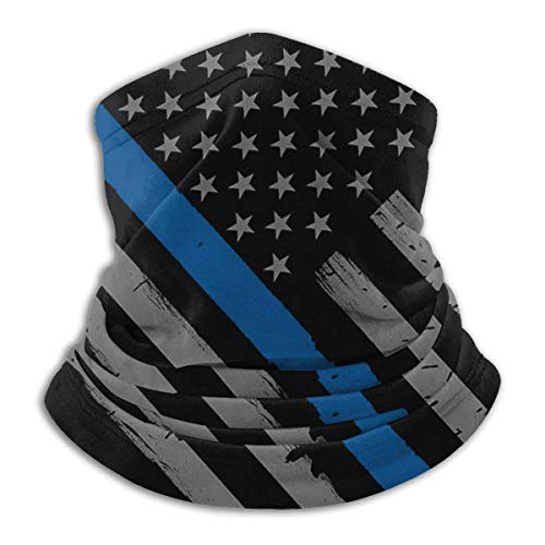RP Amazing Neck Warmer,Banda De Cuello Fina De La Bandera De La Línea Azul De La Policía De EE. UU, Sombreros Suaves Hermosos para Montar Atlético