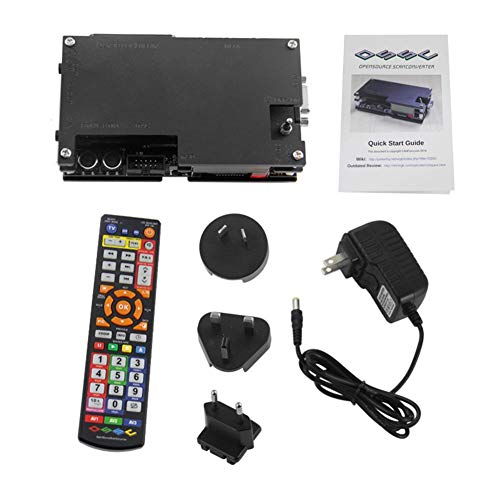 Rubyu - Adaptador de HDMI a HDMI 1080P, con Cable de Carga y Mando a Distancia para Consolas Antiguas de Videojuegos, como SFC/MD/SS/PS / ps2 / Xbox/Wii, Color Negro