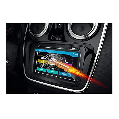 RUIYA Protector de pantalla de vidrio templado Dacia Media Nav sistema de navegación,Crystal Clear HD Protector de pantalla-7 Pulgadas