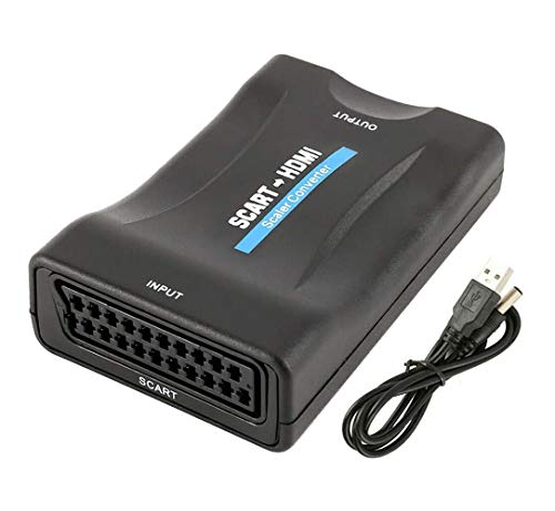RXDF Convertidor de euroconector a HDMI, compatible con HDMI 1080P/720P, convertidor de audio de vídeo, adaptador de euroconector a HDMI para monitor HDTV proyector STB VHS Xbox PS3 Sky Blu-ray DVD RXDF Convertidor de euroconector a HDMI, compatible con HDMI 1080P/720P, convertidor de audio de vídeo, adaptador de euroconector a HDMI para monitor HDTV proyector STB VHS Xbox PS3 Sky Blu-ray DVD