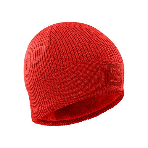 Salomon Gorro para esquí nórdico y senderismo, Unisex, LOGO BEANIE, Rojo (Goji Berry), Talla única, LC1421200