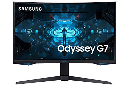 Samsung Odyssey G7 LC27G73TQSUXEN - Monitor Curvo Gaming de 27'' WQHD (2560x1440, 1 ms, 240 Hz, FreeSync, Gsync, QLED, 16:9, HDR600, 350 cd/m², 1000R, DisplayPort, HDMI, USB 3.0) Negro
