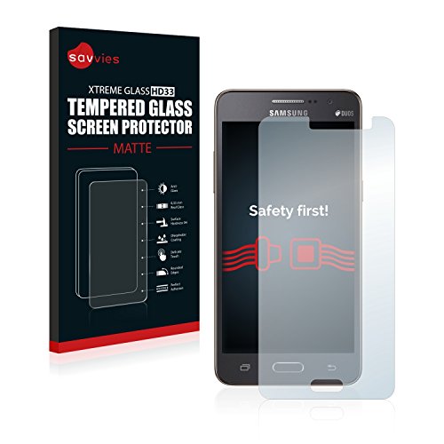 savvies Protector Cristal Mate Compatible con Samsung Galaxy Grand Prime SM-G530FZ - Dureza 9H, Antireflejos