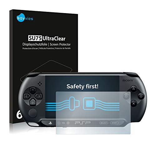 savvies Protector Pantalla Compatible con Sony PSP 2000 (6 Unidades) Pelicula Ultra Transparente