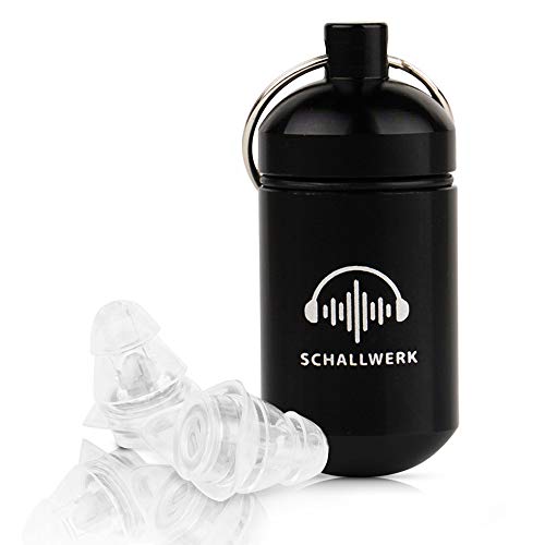 SCHALLWERK ® Strong+ - orejeras protectoras con protección extra fuerte – amortigua ruidos y mantiene la calidad del sonido – ideal para música, festivales, trabajo, formación