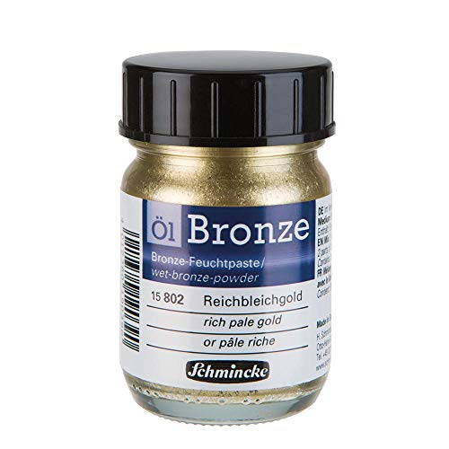 Schmincke : Oil Bronze Powder : 50ml : Rich Pale Gold : Ship By Road Only