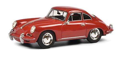 Schuco 450879400 Porsche 356 SC Coupé, Interior Negro, Resina, Escala 1:43, Rojo, edición Limitada