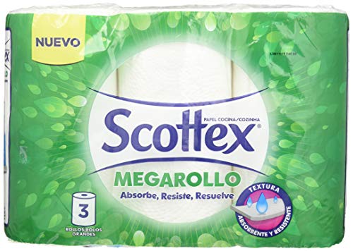 Scottex - Papel de Cocina Megarollo, 3 Rollos Scottex - Papel de Cocina Megarollo, 3 Rollos