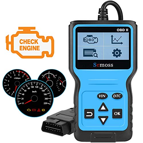 Semoss Portatil OBD2 Escáner Auto Diagnóstico Lector Codigos Error Luz del Motor Lectura y Borrado de Códigos de Fallo para Diesel y Gasolina con Protocolos OBD-II