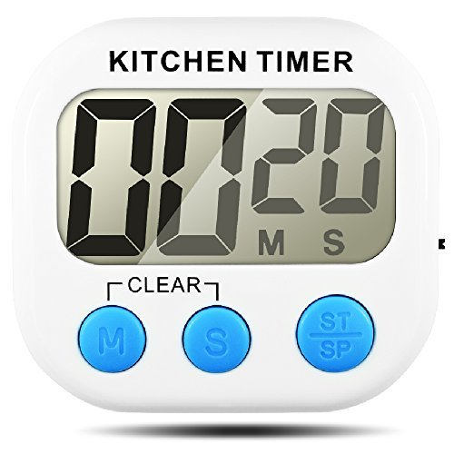 Senhai Temporizador de Cocina, Count up/Down Gran Pantalla LCD Electrónica Temporizador de Memoria