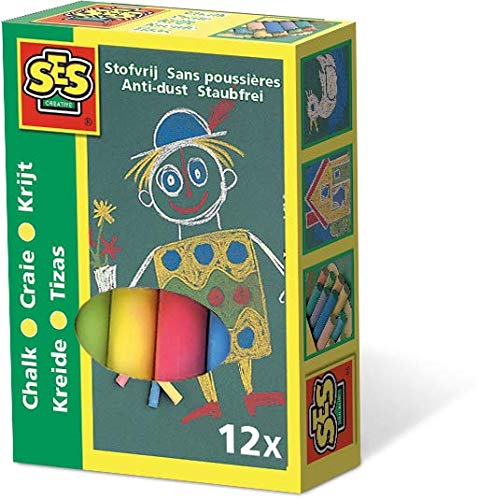 SES Creative- SES Set of Children's Coloured Chalk, Multicolor (00201)