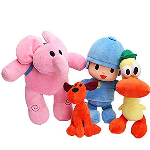 Set de 4 muñecos de Peluche Pocoyo Elly Pato Loula muñecos de Animales Blandos Regalos para niños