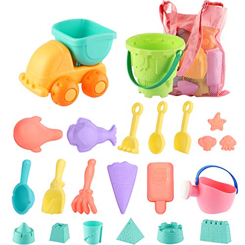 SHANNA Juguetes de Playa para niños, Juego de Juguetes de Playa y Arena para niños con Camion Bucket Castle Moldes y Bolsa de Malla Material plastico Blando (22 Piezas) SHANNA Juguetes de Playa para niños, Juego de Juguetes de Playa y Arena para niños con Camion Bucket Castle Moldes y Bolsa de Malla Material plastico Blando (22 Piezas)