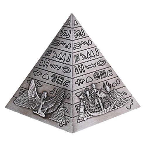 Sharplace Ornamento de Modelo Pirámide Decoración de Metal Color Bronce/Cobre/Gris - Gris, 10 x 10cm