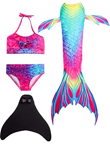 shepretty Niñas Cola de Sirena con Aletas para Nadar/Vacaciones/Fiesta/Fotos,DH02,130 shepretty Niñas Cola de Sirena con Aletas para Nadar/Vacaciones/Fiesta/Fotos,DH02,130