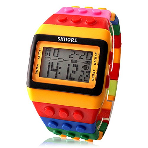 Shhors-Reloj mitb115cf con pulsera LED, correa multicolor y luz nocturna Shhors-Reloj mitb115cf con pulsera LED, correa multicolor y luz nocturna