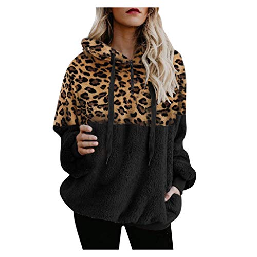 SHOBDW Liquidación Venta Mujer Sudadera con Capucha Suelta Tallas Grandes Jersey de Mujer Jersey otoño Invierno Manga Larga Remata Abrigo cálido (Medium, R-Café)