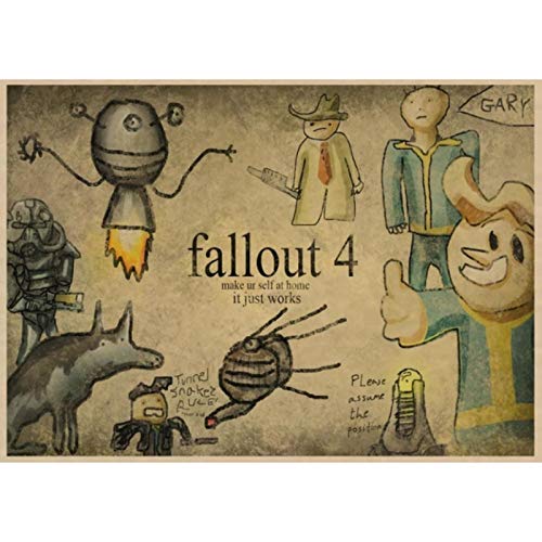 shuimanjinshan Cartel del Juego Fallout 3 4 Serie Fallout Juego Cartel Retro Bar Café decoración del hogar Pintura Pegatina de Pared 40x50cm Sin Marco HZ-110