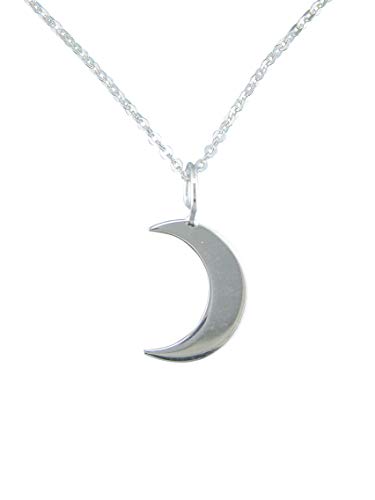 Sicuore Collar Colgante Media Luna para Mujer Hombre - Plata De Ley 925 Incluye Cadena 45cm Y Estuche para Regalo