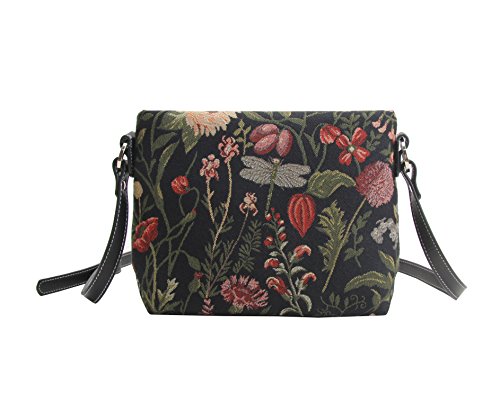 Signare Tapiz Mochila Bandolera Mujer Bolsos pequeños Mujer con diseño de Flores y Criaturas de jardín (Morning Garden Black) Signare Tapiz Mochila Bandolera Mujer Bolsos pequeños Mujer con diseño de Flores y Criaturas de jardín (Morning Garden Black)
